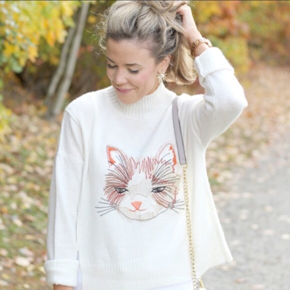 Anthropologie Miaou Cat Sweater